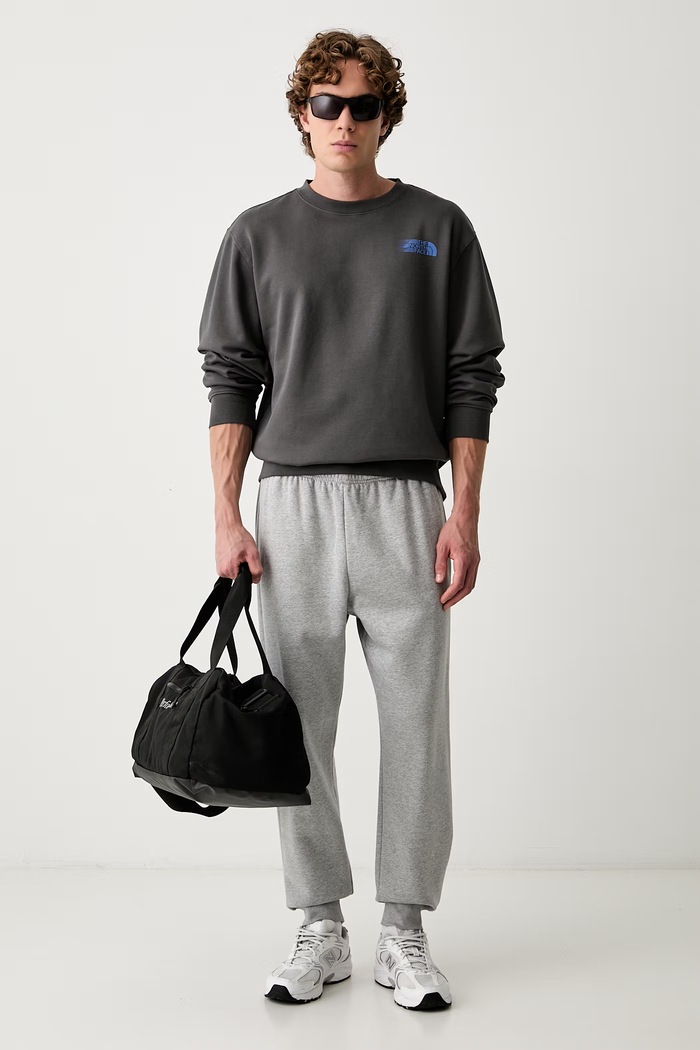 The North Face spodnie dresowe męskie z bawełną Evolution NF0A8CWYCQO1 szary AW26