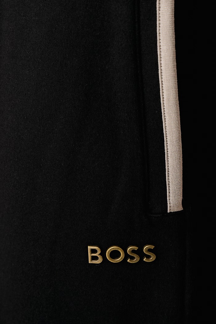 Loungewear hlače moške z bombažem Sense Pants BOSS 50570557 črna