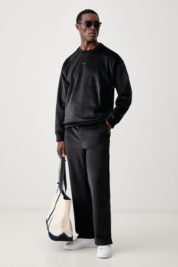 BOSS Green Nohavice straight pánske menčestrové JT_Cord Long 50569796 čierna AW26