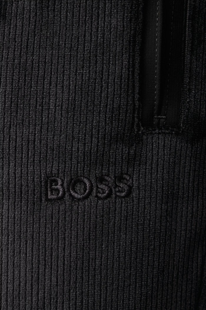 Nohavice straight pánske menčestrové JT_Cord Long BOSS Green 50569796 čierna