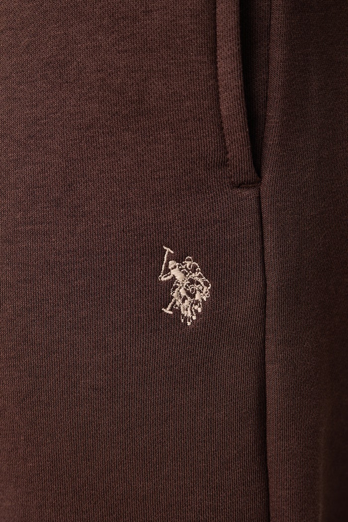 Teplákové nohavice pánske s bavlnou DHM BB U.S. Polo Assn. MUP3532 hnedá