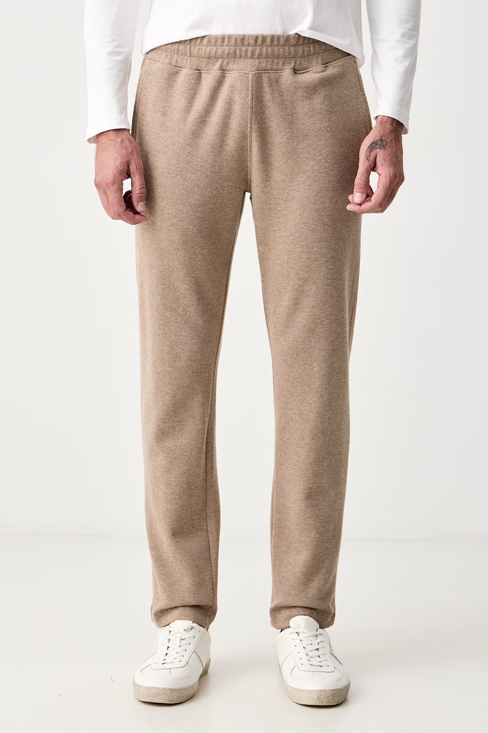 Hackett London Spodnie dresowe męskie bawełniane beżowy HM5800156