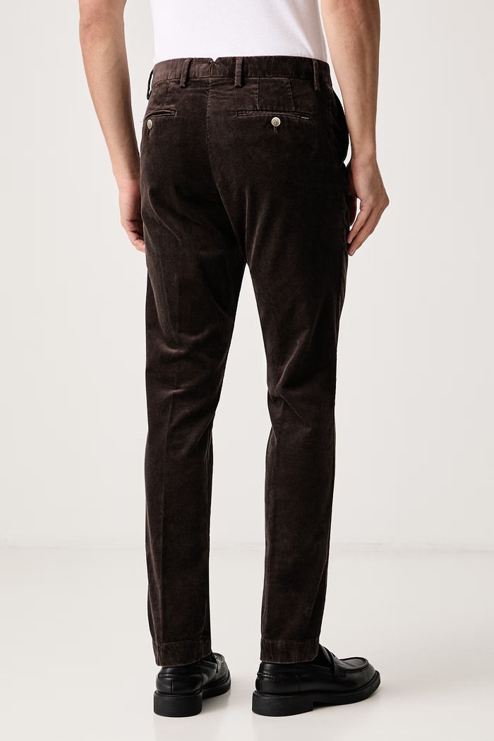 Odzież Hackett London Spodnie chinos męskie sztruksowe HM2100164R brązowy