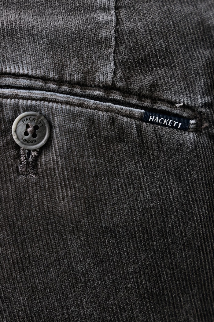 Spodnie chinos męskie sztruksowe Hackett London HM2100164R szary
