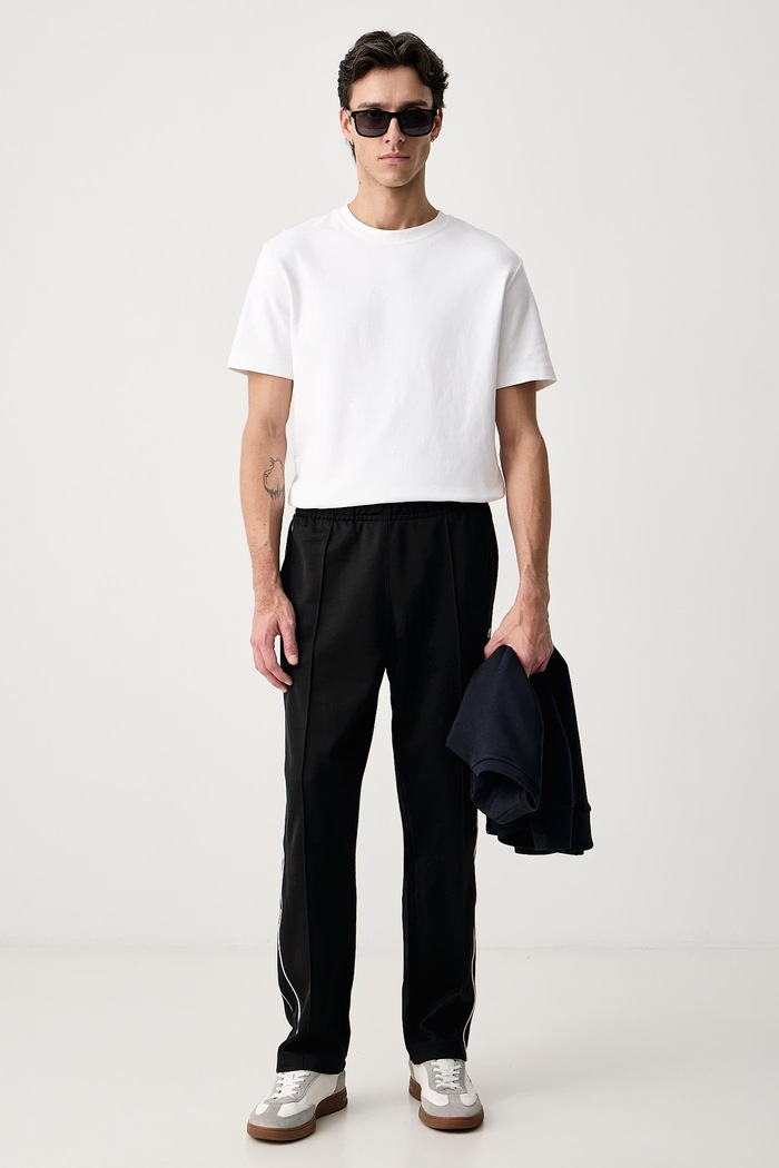 Lacoste Spodnie dresowe męskie z bawełną XH0628 czarny AW26