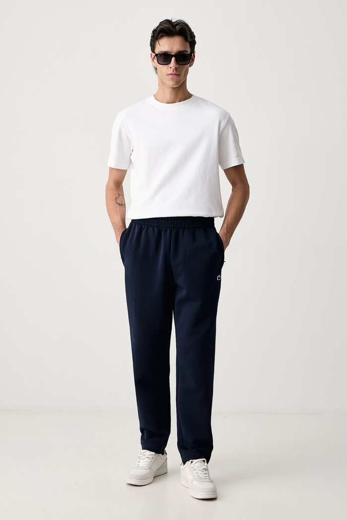 Lacoste Spodnie dresowe męskie z bawełną XH0142 granatowy AW26