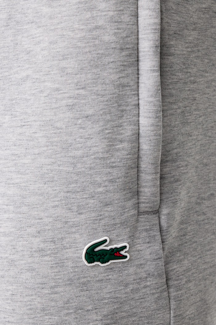 Spodnie dresowe męskie z bawełną Lacoste XH0142 szary