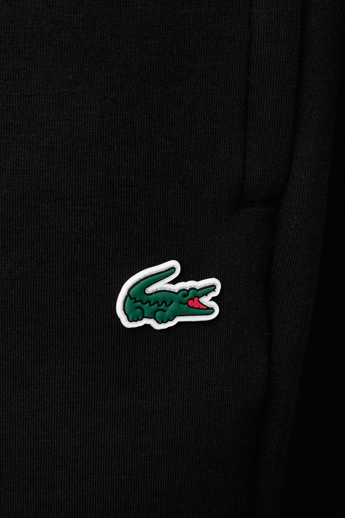 Spodnie dresowe męskie z bawełną Lacoste XH0142 czarny