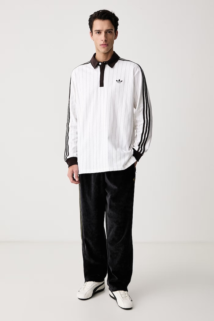 adidas Originals Spodnie dresowe męskie z bawełną Firebird Velour KS4100 czarny AW26