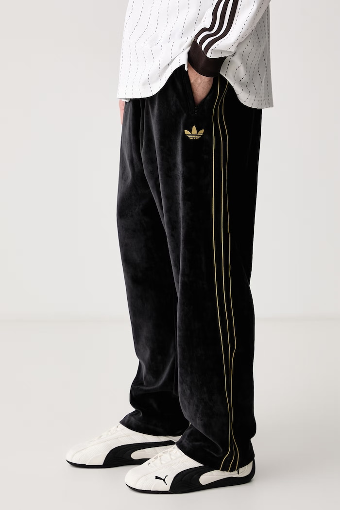 Spodnie dresowe męskie z bawełną Firebird Velour adidas Originals KS4100 czarny