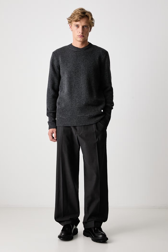 MM6 Maison Margiela Spodnie straight z wełną męskie SH0KA0074.M36006 szary AW26