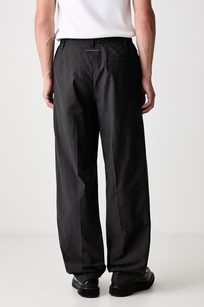 Odzież MM6 Maison Margiela Spodnie straight z wełną męskie SH0KA0074.M36006 szary