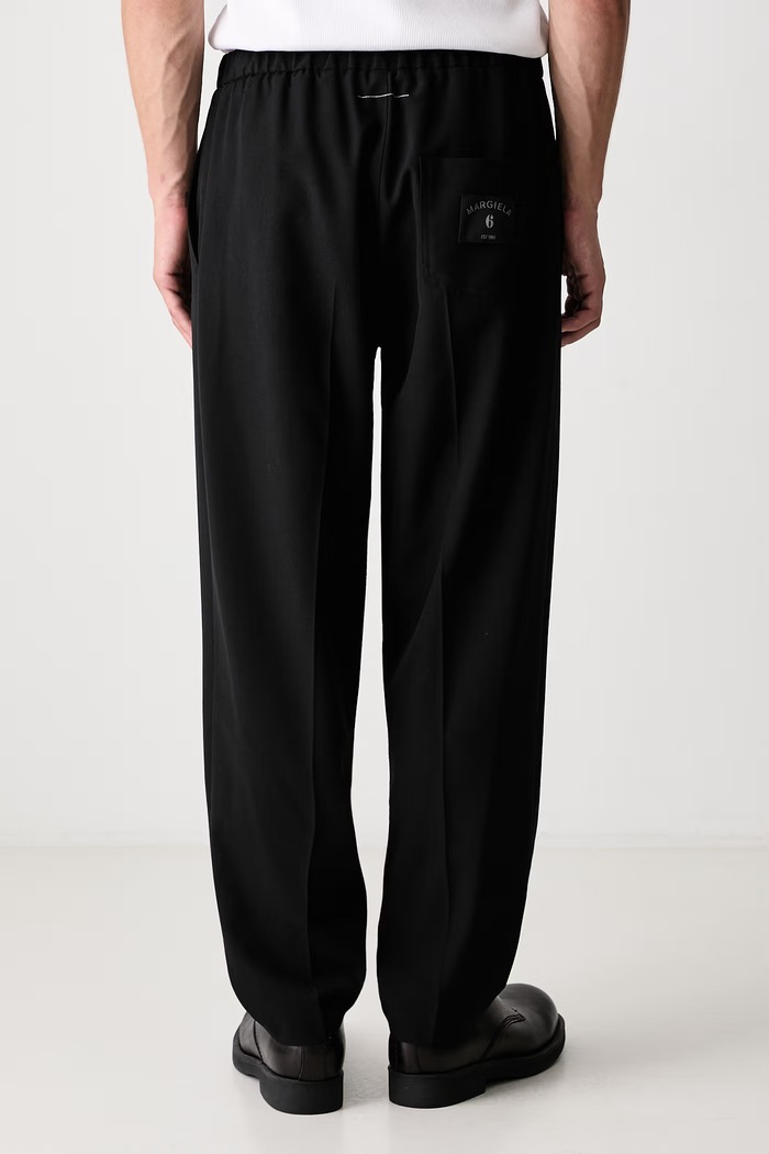 Odzież MM6 Maison Margiela Spodnie z wełną męskie SH0KA0023.M36020 czarny