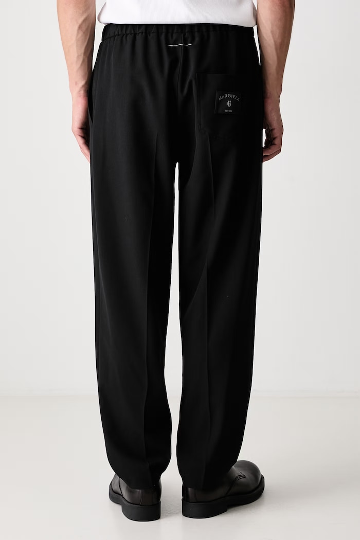 Odzież MM6 Maison Margiela Spodnie z wełną męskie SH0KA0023.M36020 czarny