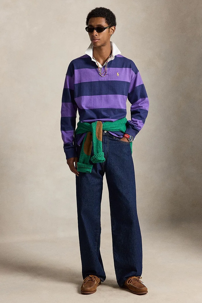 Odzież Polo Ralph Lauren jeansy relaxed fit męskie 710B24284 granatowy