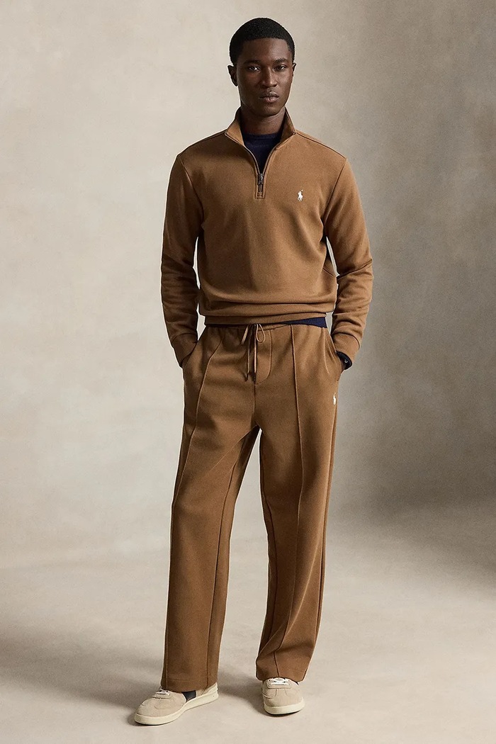 Odzież Polo Ralph Lauren spodnie dresowe męskie z bawełną 710B30262 brązowy