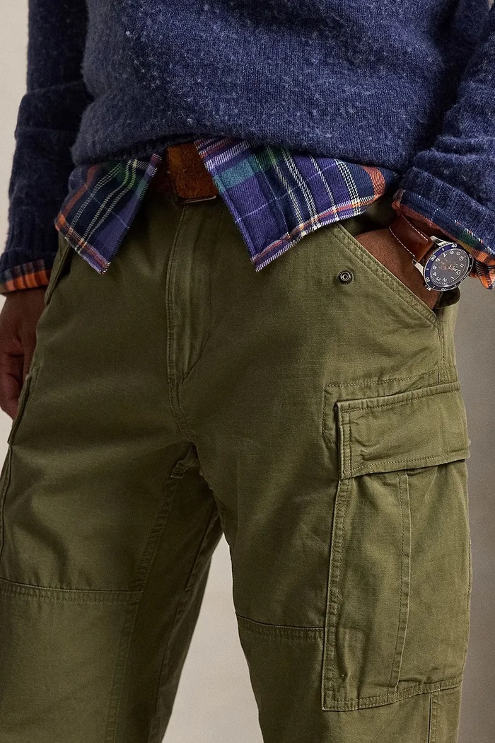 Spodnie cargo męskie bawełniane Polo Ralph Lauren 710B24586 zielony