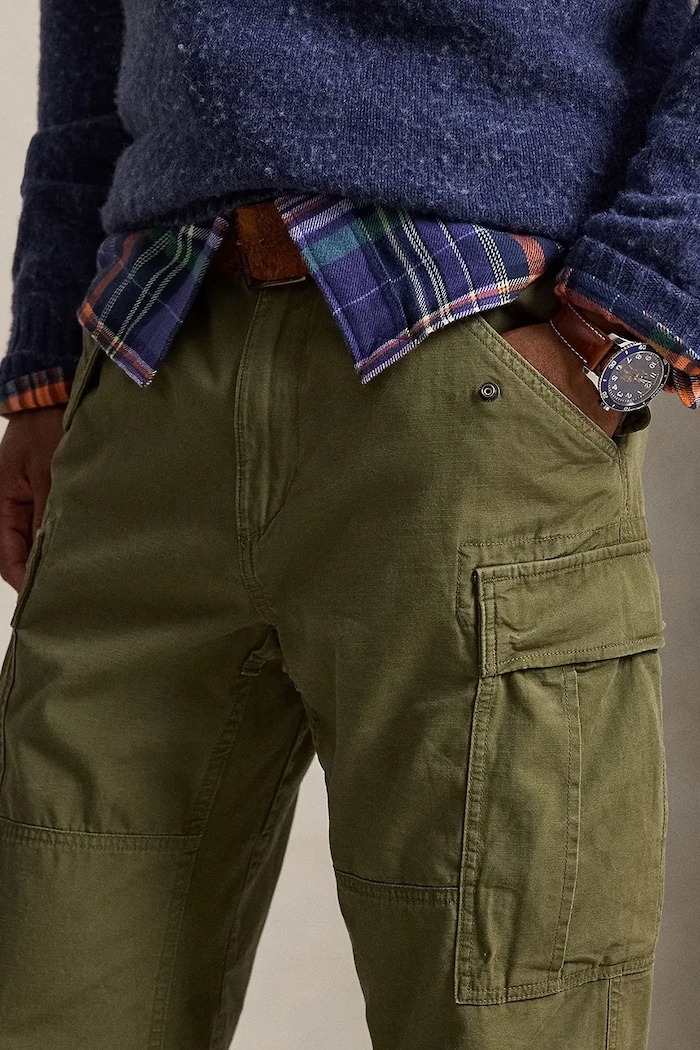Spodnie cargo męskie bawełniane Polo Ralph Lauren 710B24586 zielony