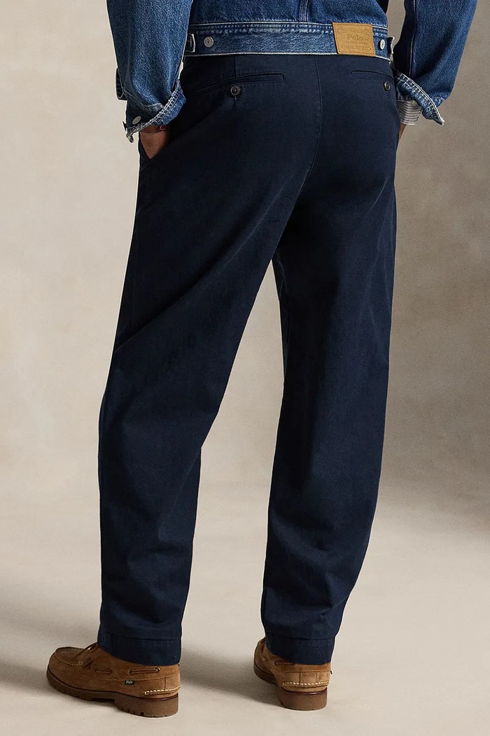Polo Ralph Lauren Spodnie chinos damskie bawełniane 710B24582 granatowy AW26
