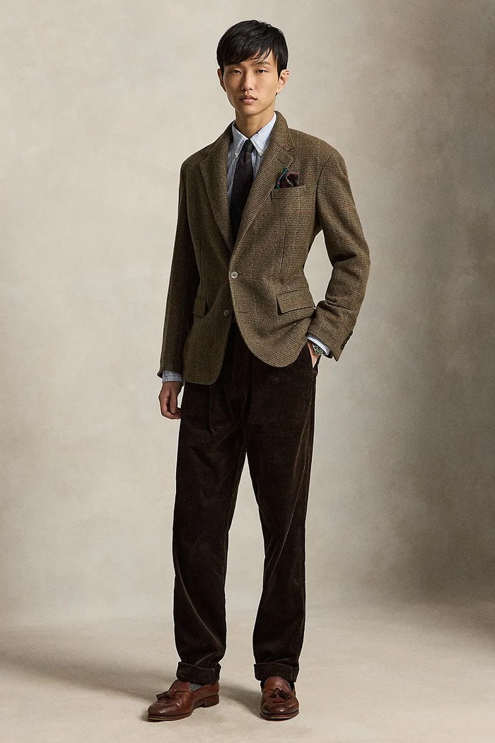 Odzież Polo Ralph Lauren Spodnie chinos męskie bawełniane 710882543 brązowy