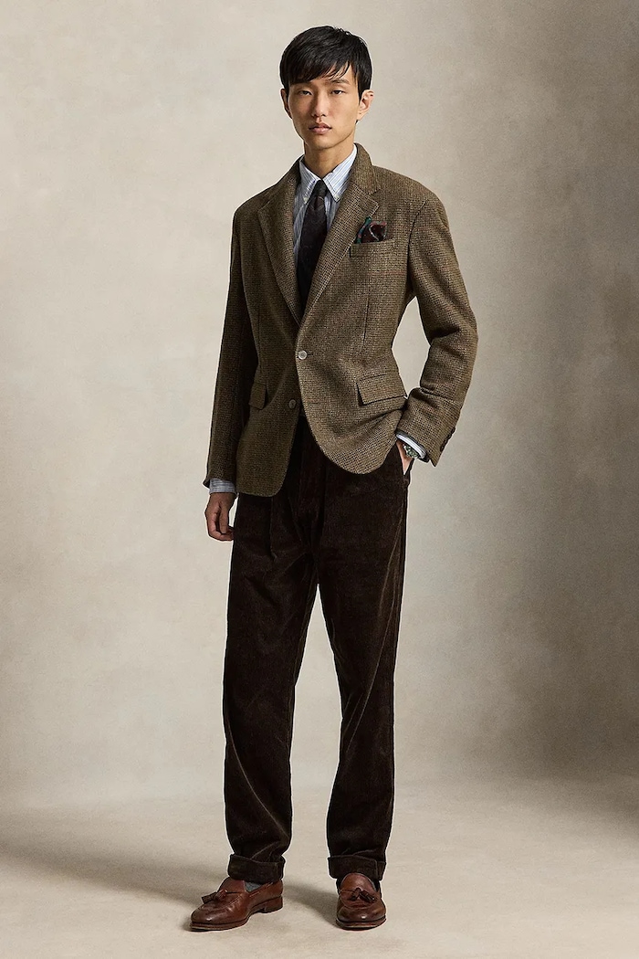 Odzież Polo Ralph Lauren Spodnie chinos męskie bawełniane 710882543 brązowy