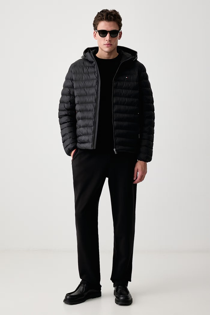 Tommy Hilfiger Παντελόνι επίσημο ανδρικό βαμβακερό MW0MW44991 μαύρο AW26