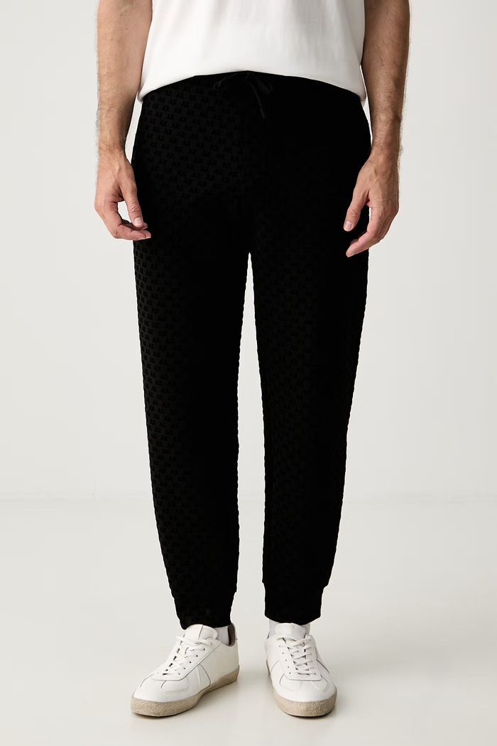 Armani Exchange donji dio trenirke za muškarce s pamukom crna XM002904.AF10818