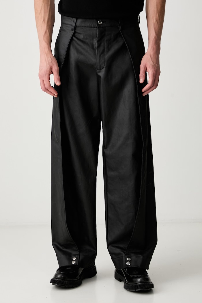 Rains Heavy waxed trousers cotton Men's black 19180.01