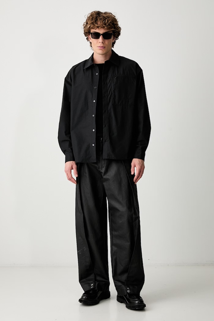 Rains Heavy waxed trousers cotton Men's 19180.01 black AW26