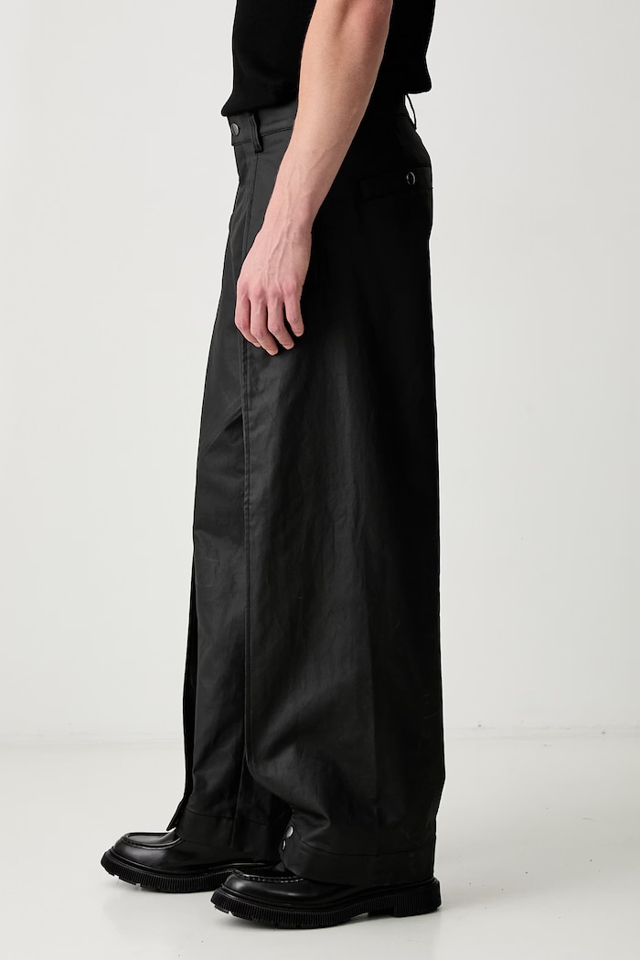 Rains Heavy waxed trousers cotton Men's black 19180.01