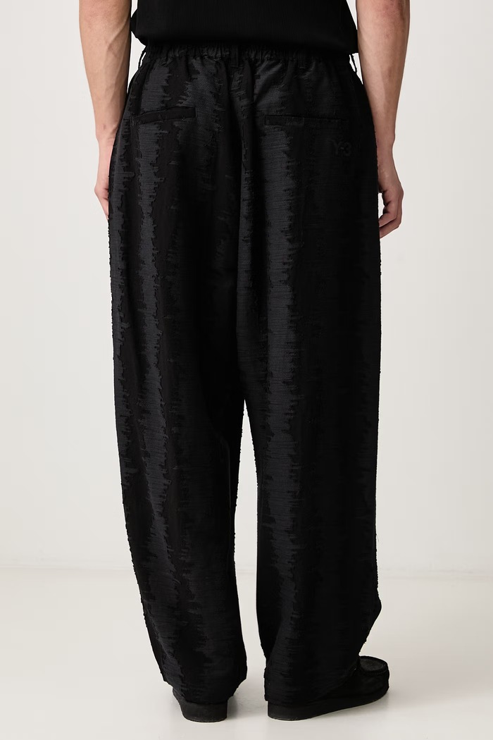 Abbigliamento Y-3 M DECOSTITCH TP pantaloni con lino da uomo KY3866 nero