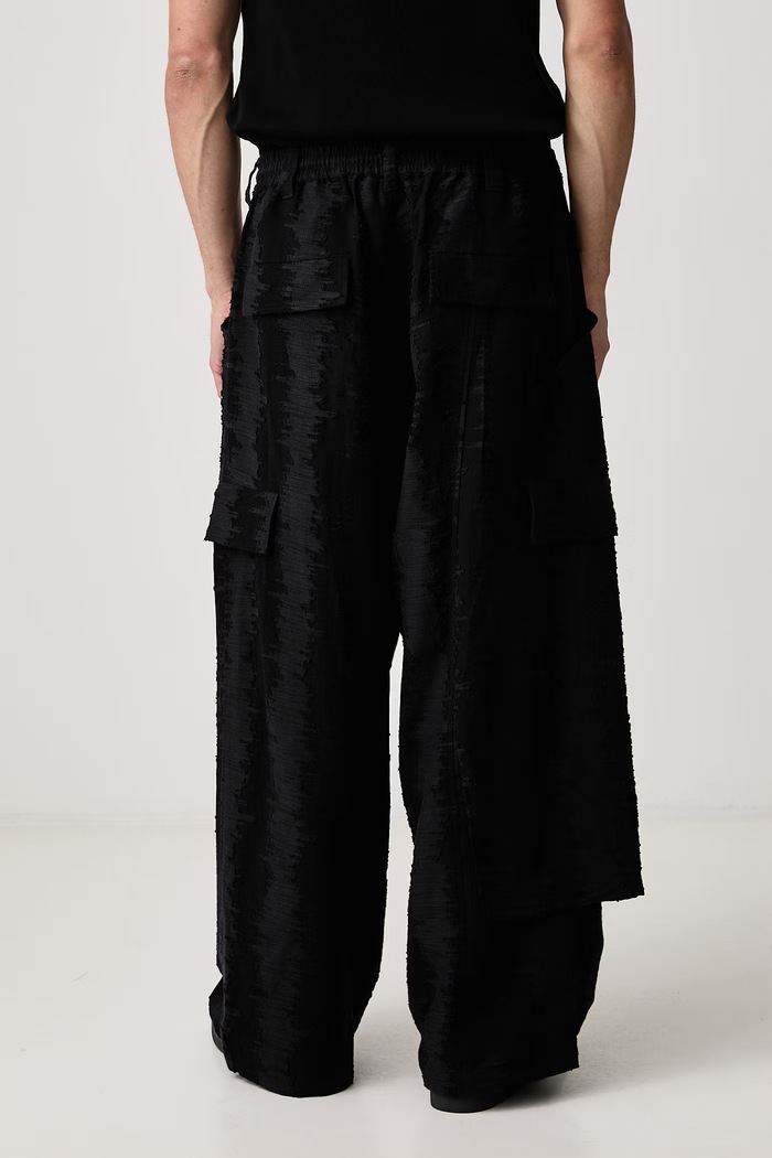 Abbigliamento Y-3 M DS CARGO PNT pantaloni con lino da uomo KW7046 nero