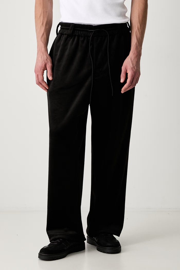 Y-3 M VC TP spodnie straight welurowe męskie czarny KT1374