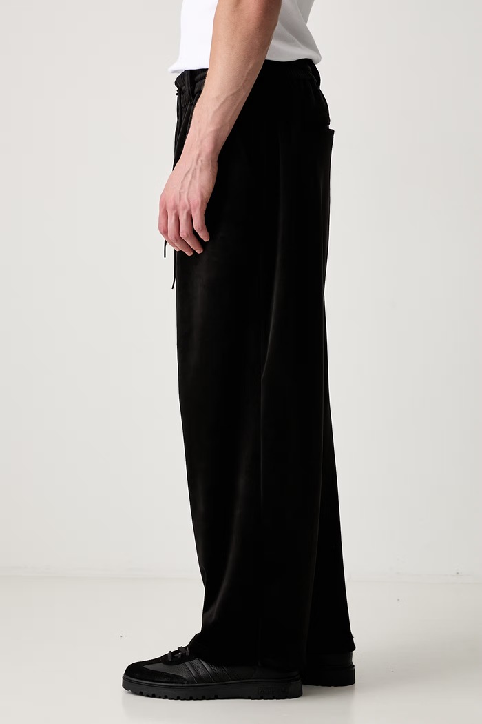 Y-3 M VC TP spodnie straight welurowe męskie KT1374 czarny AW26