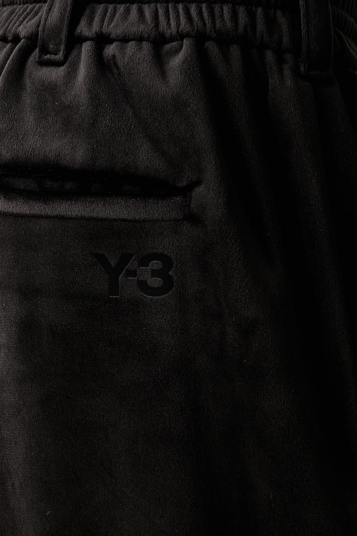 Y-3 M VC TP spodnie straight welurowe męskie czarny KT1374