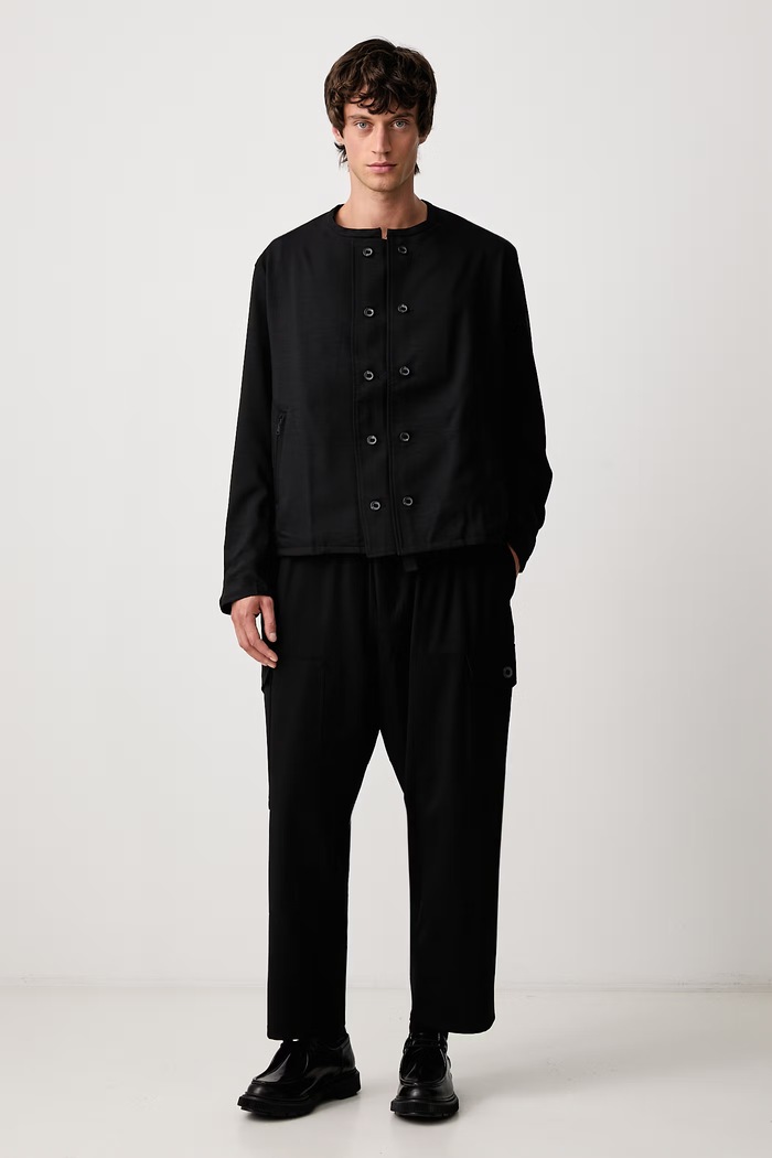 Y-3 STRLG WL UT PT spodnie cargo męskie z dodatkiem wełny KR8720 czarny AW26