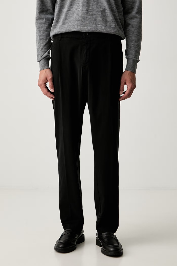 Paul&Shark spodnie chinos męskie z lyocellem czarny 16314058