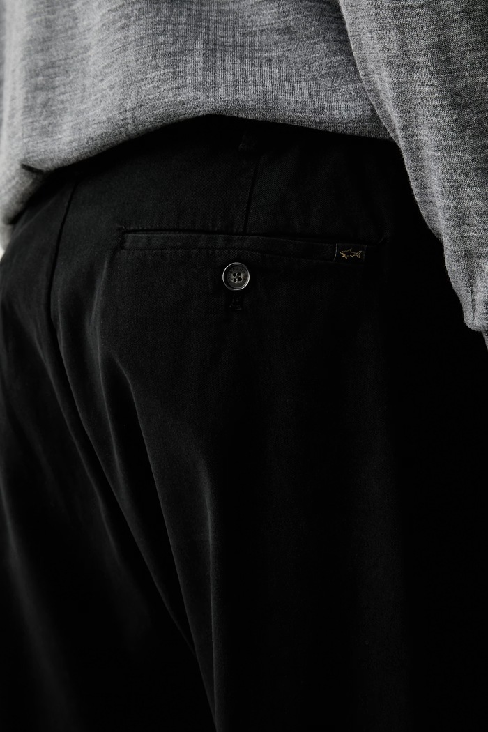 Paul&Shark spodnie chinos męskie z lyocellem czarny 16314058
