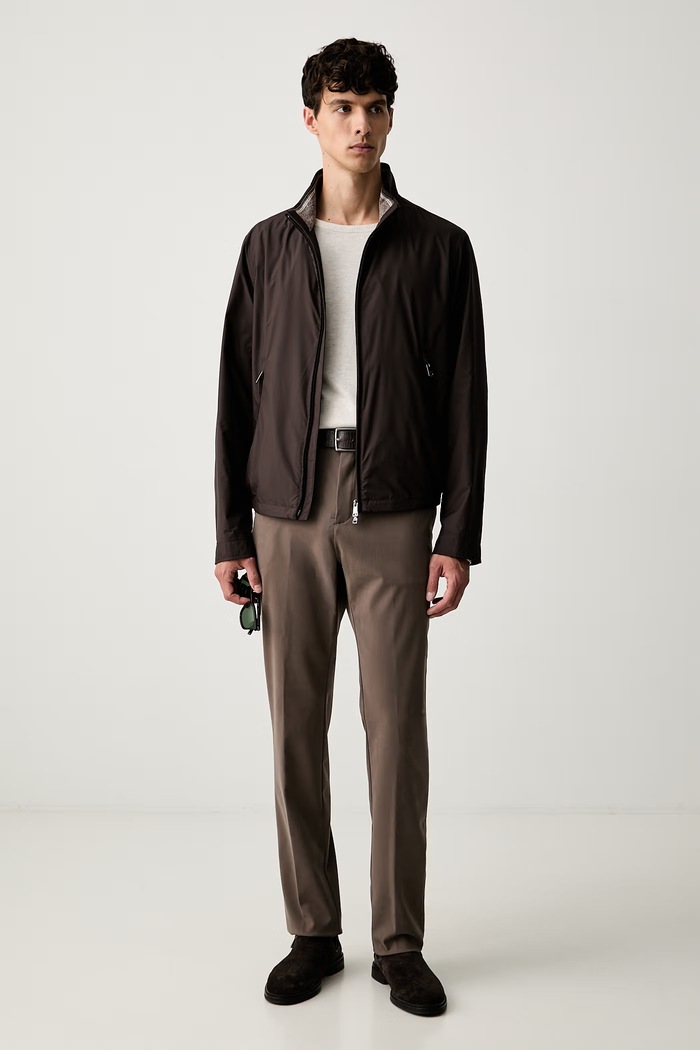 Paul&Shark spodnie chinos męskie z modalem 16314047 brązowy AW26