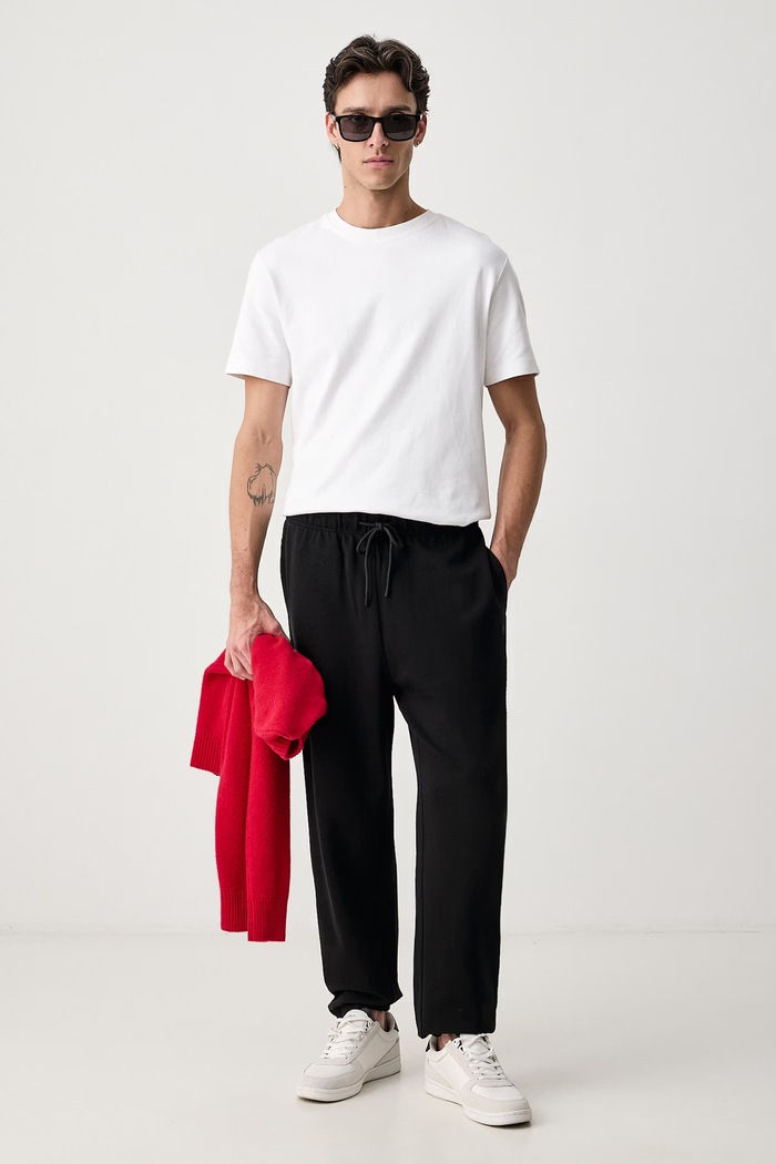 United Colors of Benetton Trenirka moška bombažna 342ZUF01J črna AW26