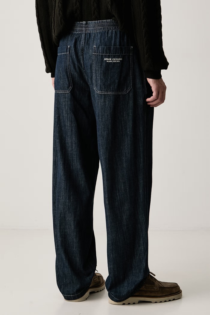Odzież Armani Exchange Spodnie męskie bawełniane XM003075.AF26951 granatowy