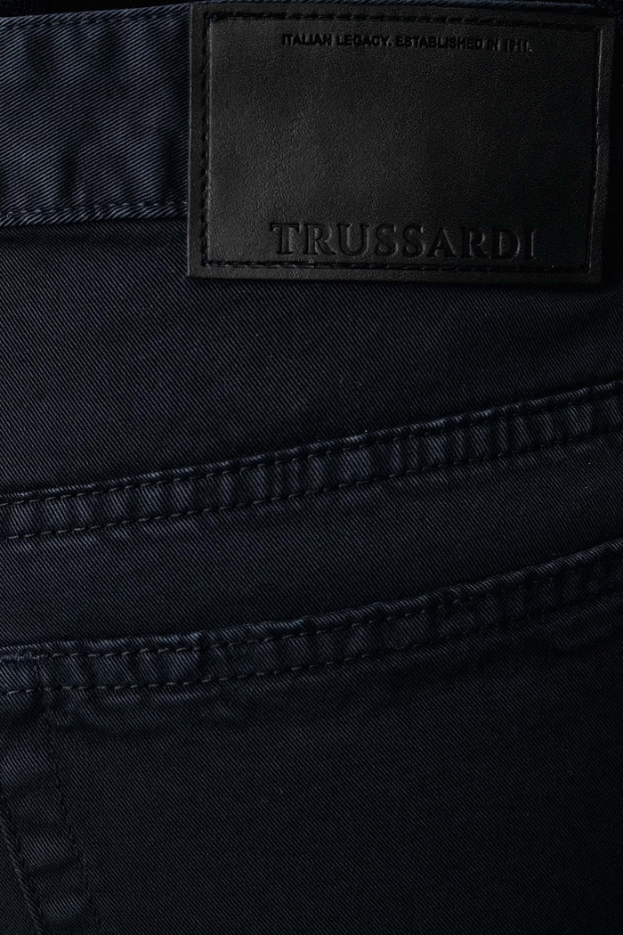 Spodnie męskie bawełniane z elastanem Trussardi P700H004766N granatowy