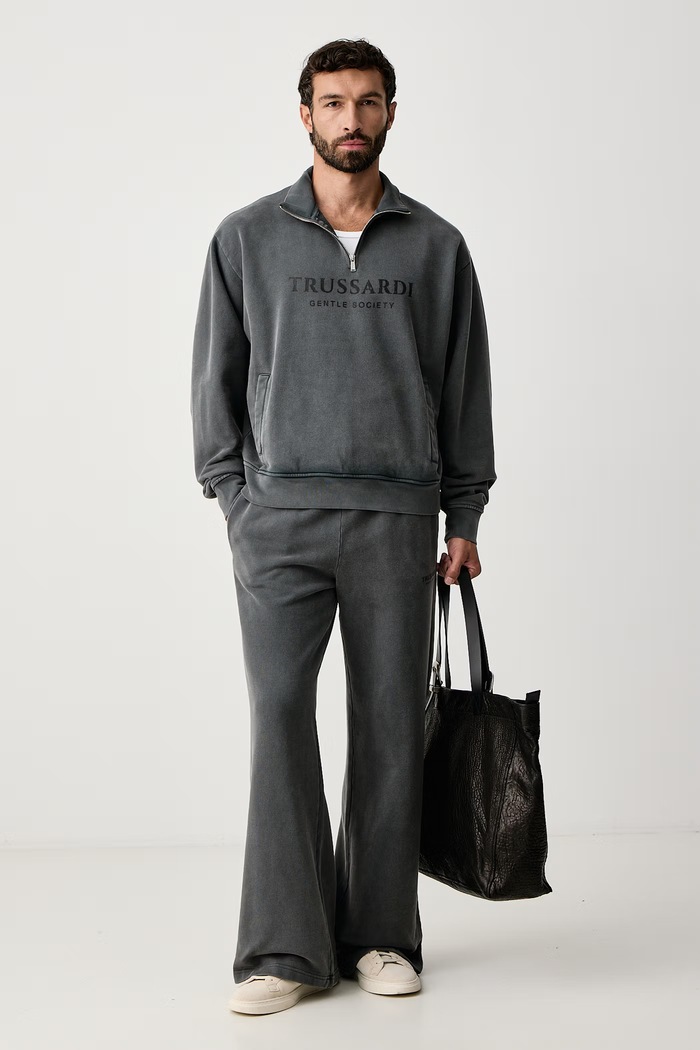 Trussardi Spodnie dresowe męskie bawełniane P8098000081N czarny AW26
