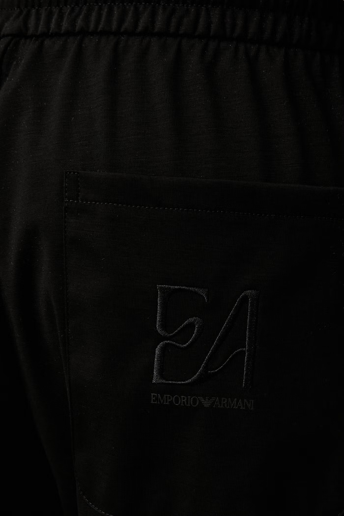 Emporio Armani spodnie męskie z lyocellem czarny EM006858.AF28109