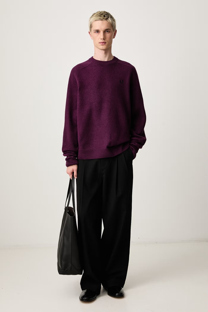 Fred Perry Spodnie garniturowe męskie z wiskozą T3300.69D czarny AW26