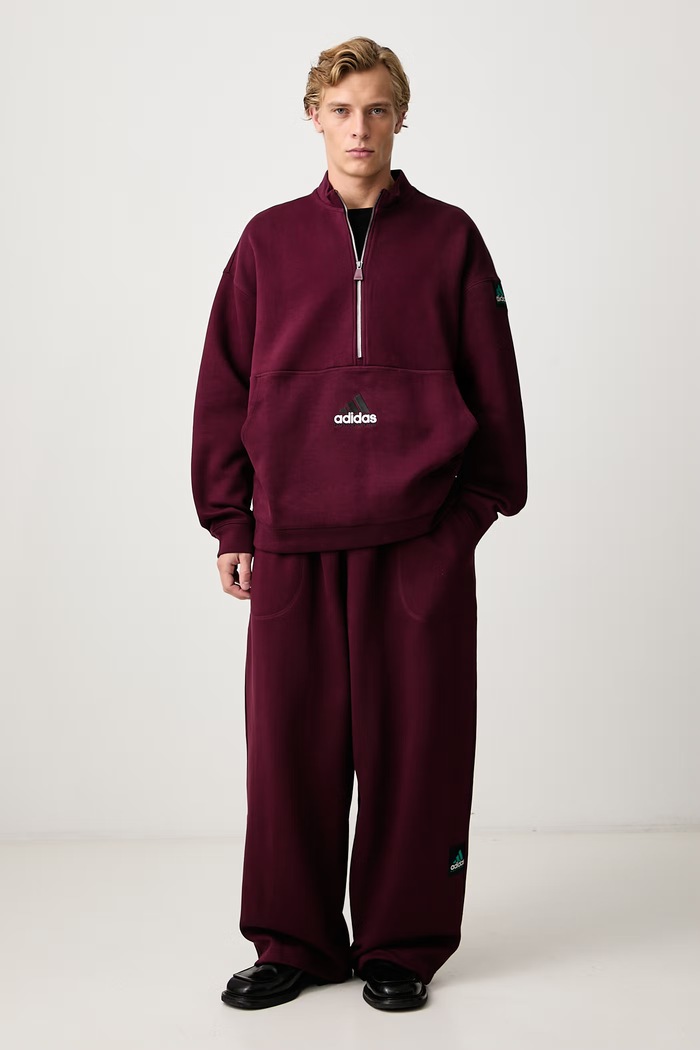 adidas Originals Spacer Open pantaloni de trening cu bumbac pentru bărbați KR3975 burgundia AW26