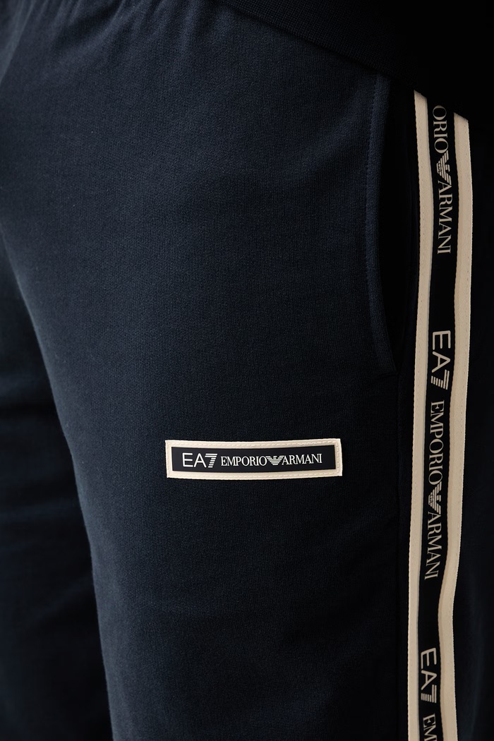 EA7 Emporio Armani spodnie dresowe męskie bawełniane granatowy AF13512.7M002194