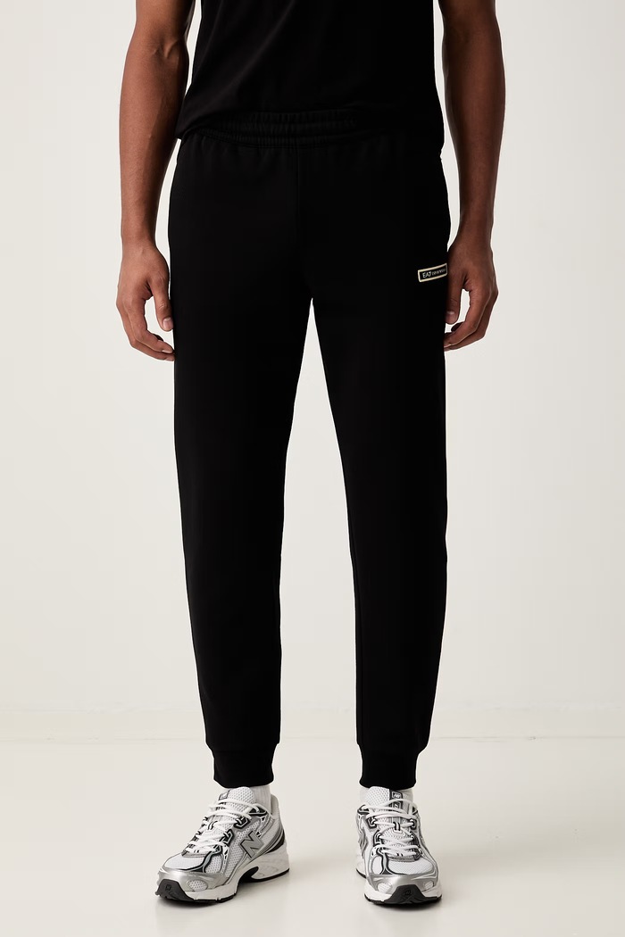EA7 Emporio Armani spodnie dresowe męskie z bawełną czarny AF10377.7M002198