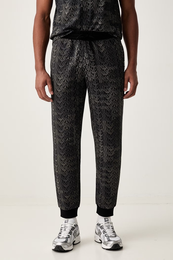 EA7 Emporio Armani spodnie dresowe męskie z bawełną czarny AF12660.7M002207