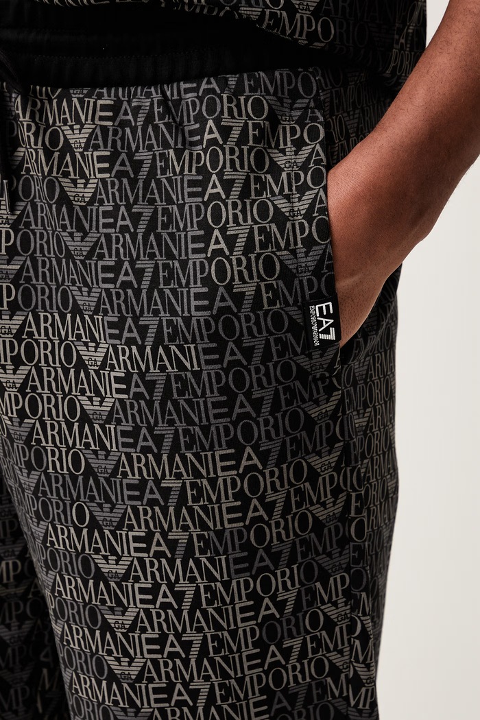 EA7 Emporio Armani spodnie dresowe męskie z bawełną czarny AF12660.7M002207